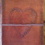 5" X 7" Heart Leather Blank Book W/cord