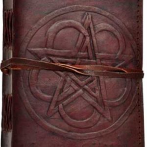 Pentagram Leather Blank Book W/ Cord