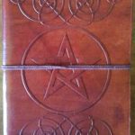 5" X 7" Pentagram Leather Blank Book W/cord