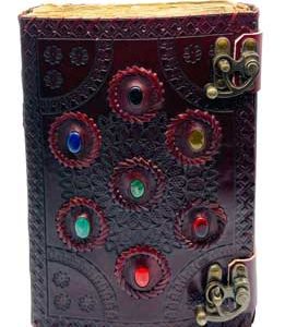 Chakra Aged Looking Paper Leather W/ Latch 7" X 10" - 240 Pages - Unlined