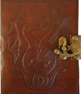 Double Dragon Leather Blank Book W/ Latch