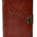 5" X 7" Owl Leather Blank Book W/ Latch