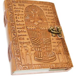 5" X 7" Egyptian Embossed Leather W/ Latch