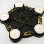 Pentagram Candle Holder Altar Plate