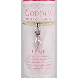 Love Pillar Candle With Goddess Necklace