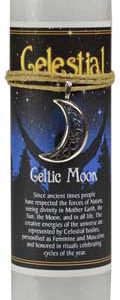 Celtic Moon Pillar Candle With Ritual Necklace