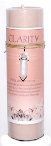 Clarity Pillar Candle With Pink Aventurine Pendant