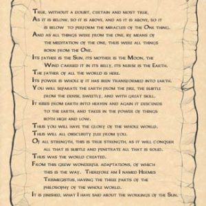 Emerald Tablet Poster