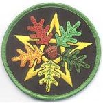 Oak Leaf Pentagram Iron-on Patch 3"