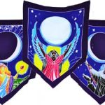 Triple Moon Goddess Prayer Flags 60" X  29"