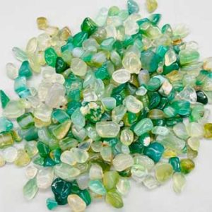 1 Lb Agate, Green Tumbled Chips 5-12mm