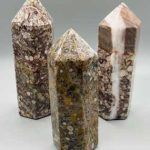 ~5+" White Leopard Skin Jasper Obelisk