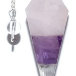 6-sided Amethyst & Rose Quartz Pendulum