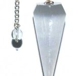 6-sided 7 Chakra Selenite Pendulum