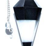 6-sided Tourmaline & White Agate Pendulum