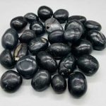 1 Lb Agni Manitite, Black Tumbled Stones 20-22mm