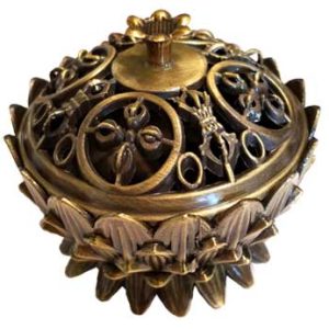 Lotus Incense Burner, Antique Bronze