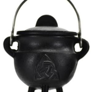 Triquetra Cast Iron Cauldron W/lid 2 3/4"