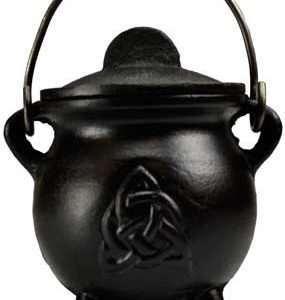 3" Triquetra Cast Iron Cauldron W/lid