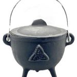 4.5" Triquetra Cast Iron Cauldron W/ Lid