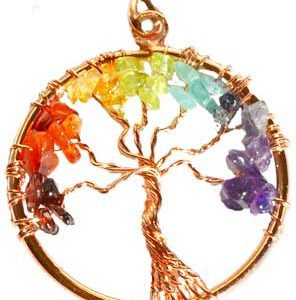 7 Chakra Tree Of Life Pendant Copper Color