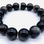 12mm Obsidian, Smoky Bracelet