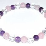 6mm Amethyst, Rose Quartz & Quartz Bracelet