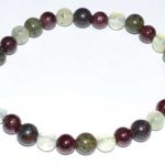 6mm Jasper, Dragon Blood, Garnet & Prehnite Bracelet