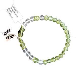 6mm Peridot/ Quartz Butterfly Bracelet