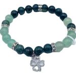 8mm Kambaba Jasper, Green Aventurine, Clover Bracelet