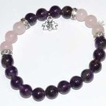 8mm Amethyst & Rose Qtz/ Lotus