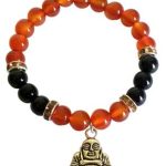 8mm Carnelian/ Black Onyx With Buddha