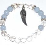 8mm Quartz & Angelite/ Angel Wing