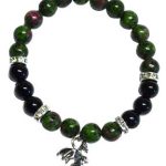 8mm Ruby Zoisite/ Black Onyx With Dragon