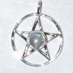 11/16" Pentagram Moonstone Sterling