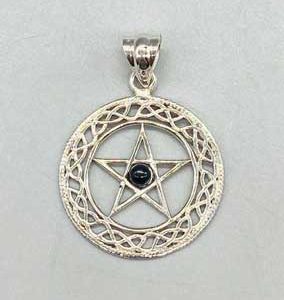 30mm Black Obsidian Pentagram