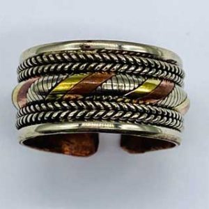 (set Of 3) 3 Metals Twisted Adjustable Rings