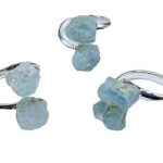 (set Of 3) Adjustable Aquamarine Rings