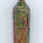 (set Of 5) Unakite Wire Wrapped Point