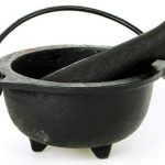 Cast Iron Cauldron Mortar And Pestle Set