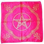 21" X 21" Pink Goddess Of Earth Pentagram Alltar Cloth