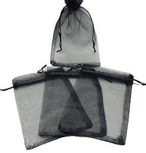 100 Pack 4" X 6" Black Organza Bag