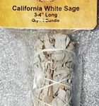 California White Sage Smudge Stick 3"