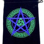 (set Of 10) 5"x 7" Pentagram Black Velveteen Bag