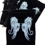 (set Of 10) 5"x 7" Angel Wings Black Velveteen Bag