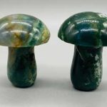 (set Of 2) 1 3/4" Mushroom Moss Agate